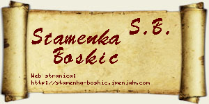 Stamenka Boškić vizit kartica